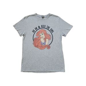 Disney The Little Mermaid Go On And Kiss The Girl Graphic T-Shirt Gray Size Med